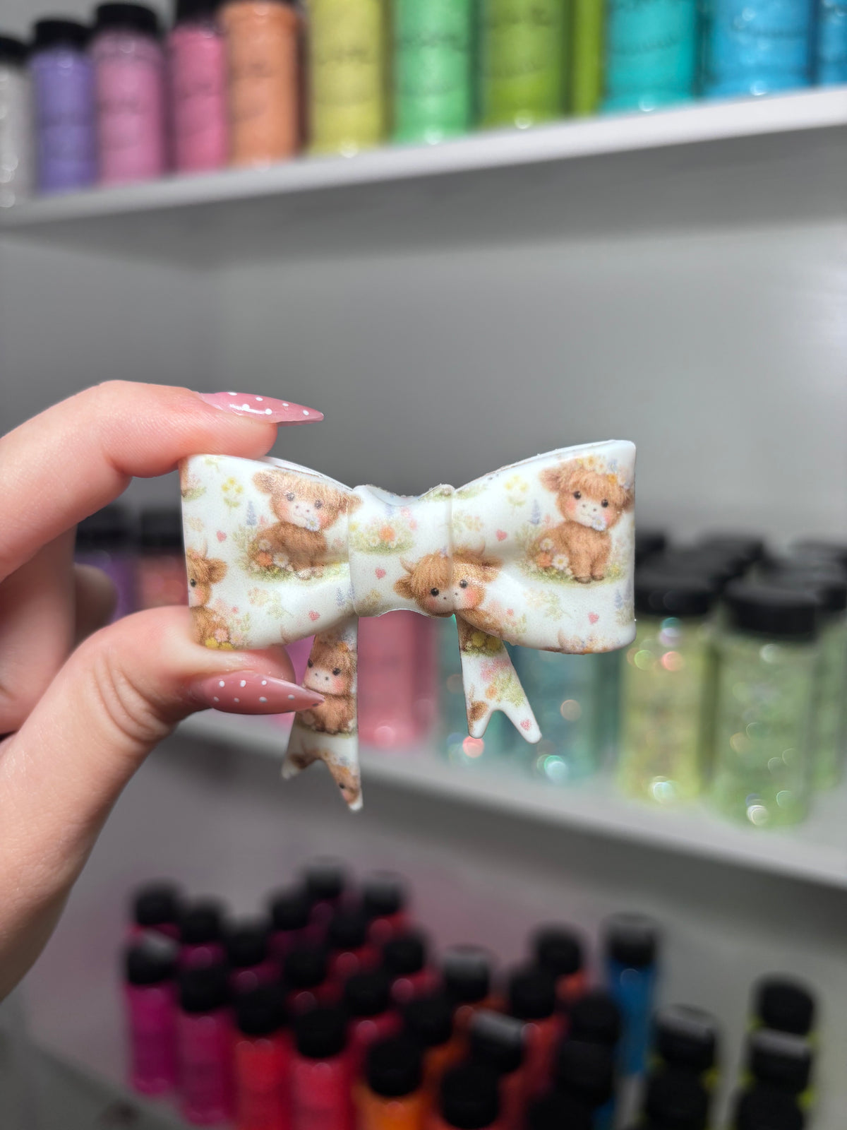 Highland Cow Silicone Bow