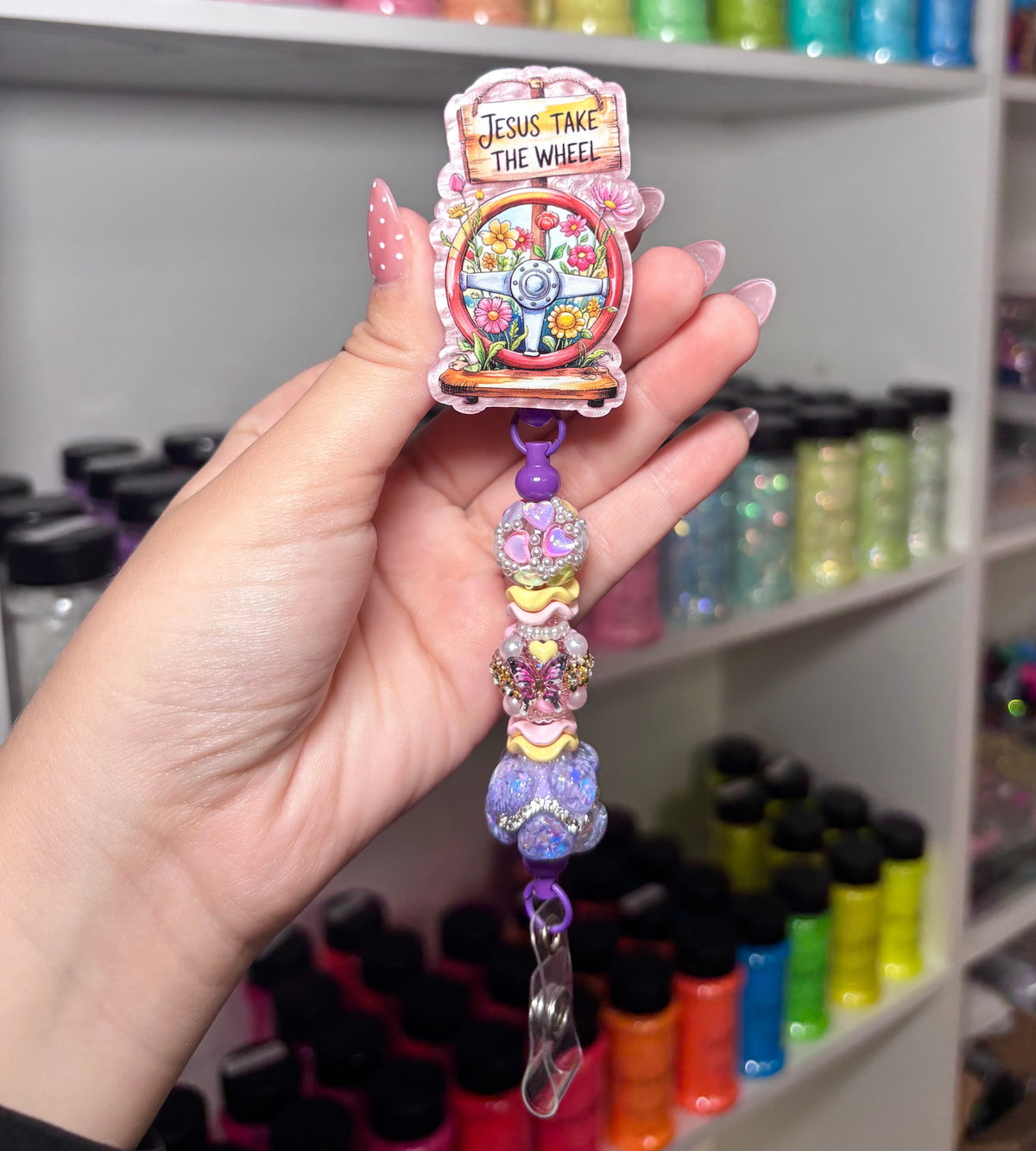 Beaded Badge Reel