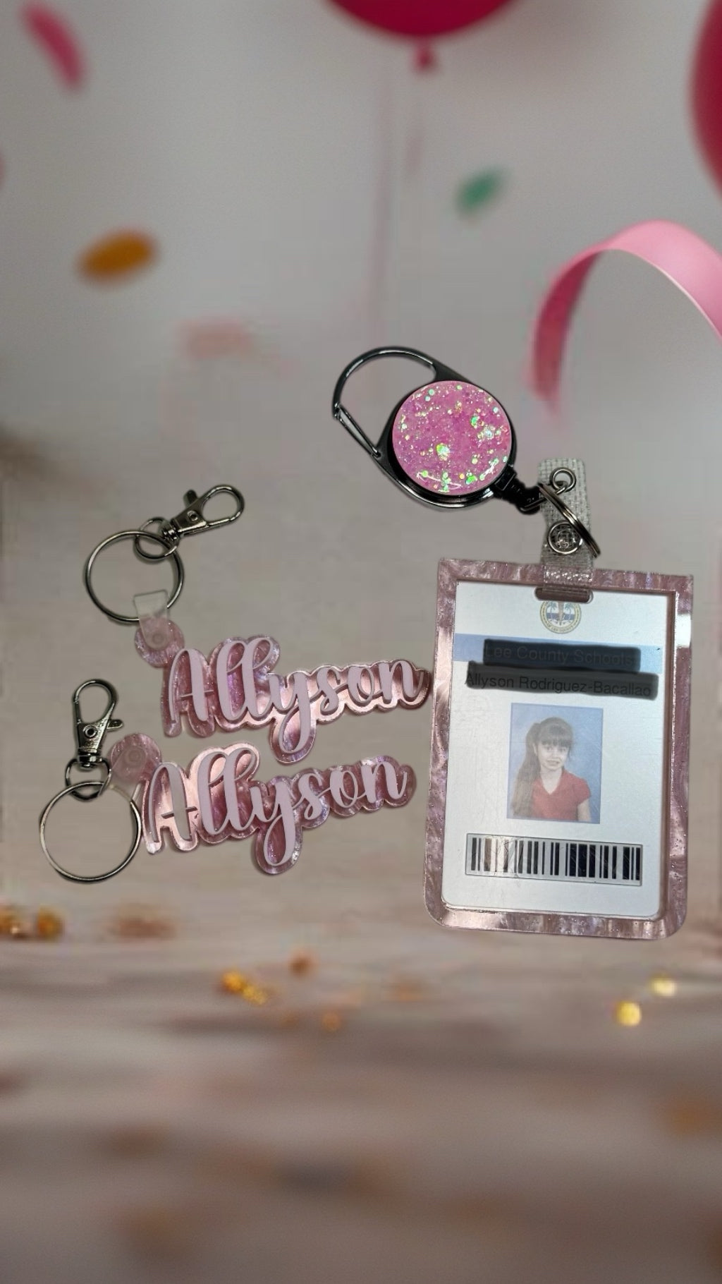 Personalized Design School ID Cover with Keychain