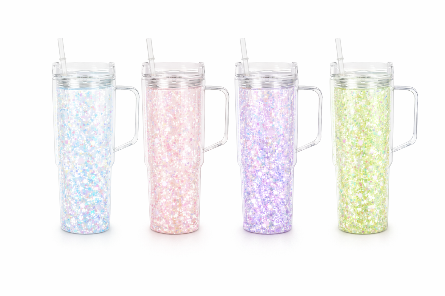 40 oz Acrylic Snow-globe Tumbler with Handle