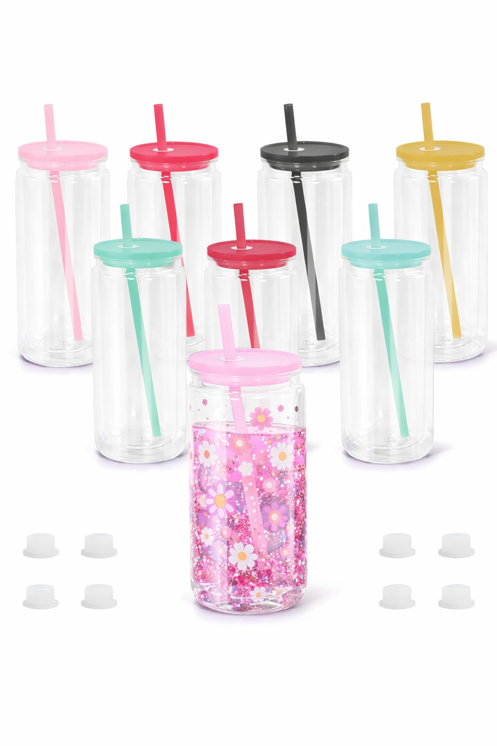 Snow Globe Plastic Tumblers with DTF+Effects 16oz