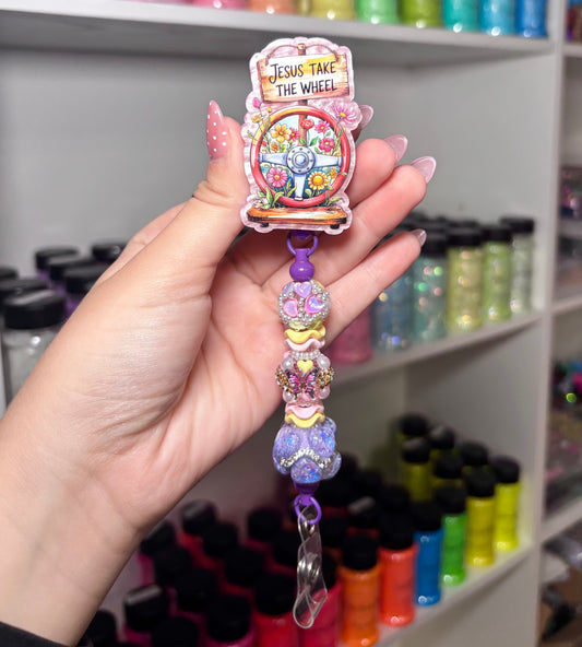 Beaded Badge Reel