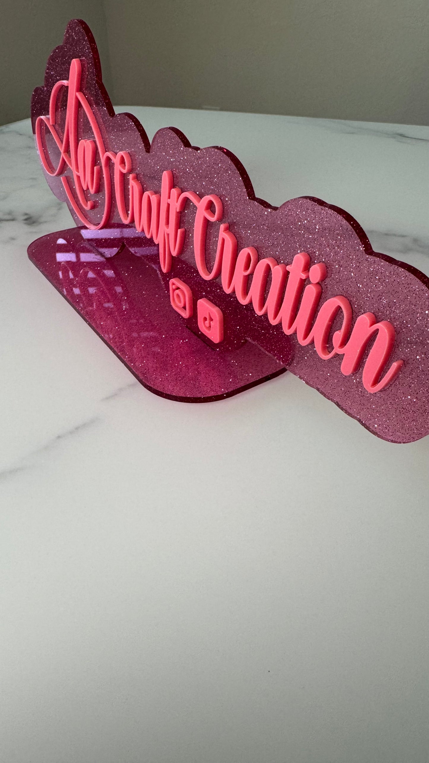 Personalized Acrylic Name Sign with Base – 12”