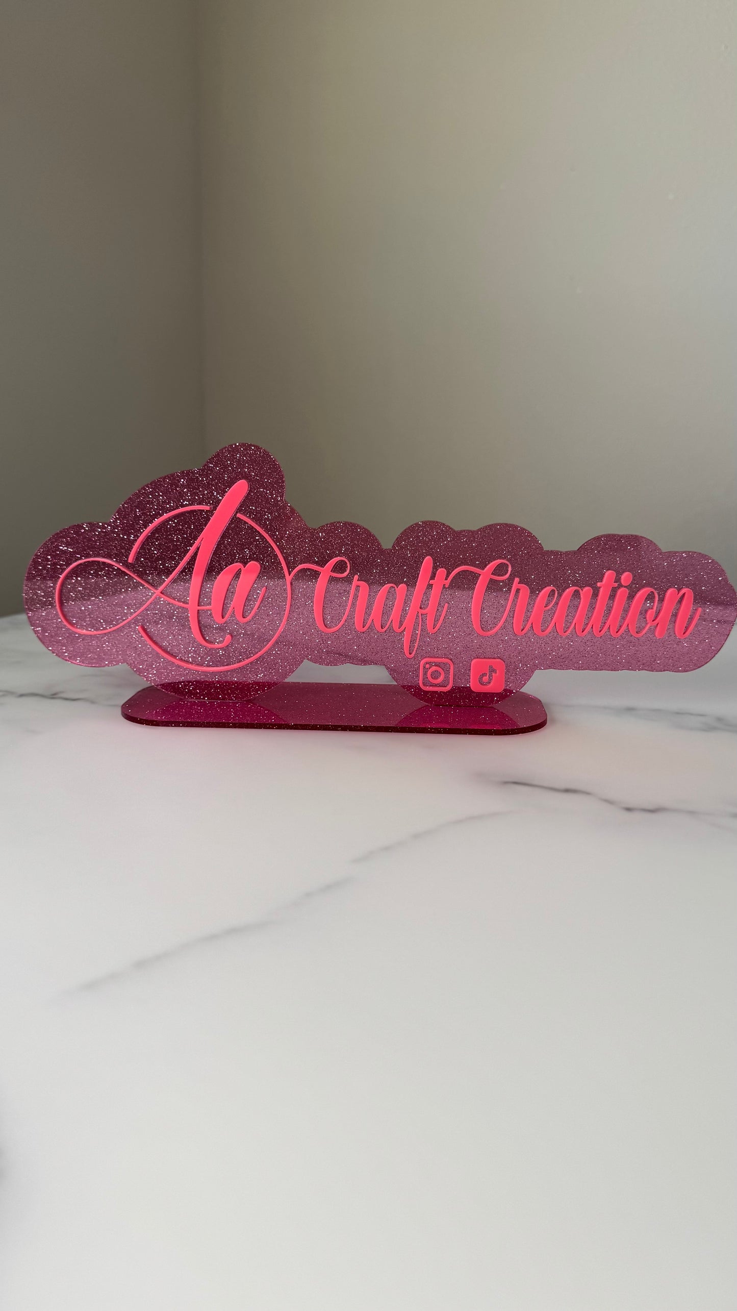 Personalized Acrylic Name Sign with Base – 12”